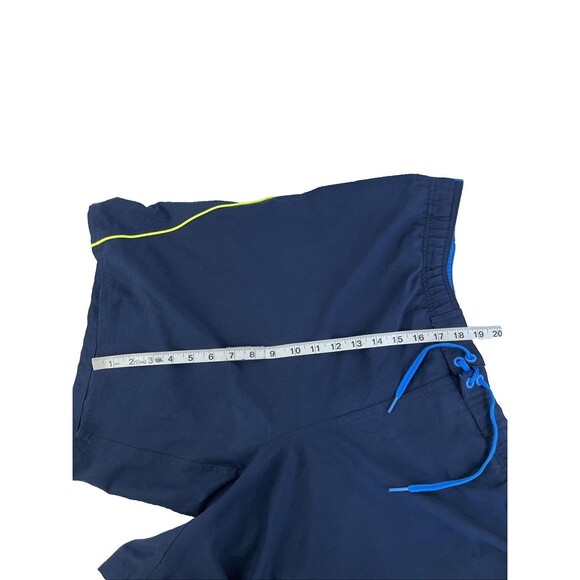 Mens Nike Board Shorts Swim Trunks Sz XXL Navy Blue Neon Yellow - Picture 8 of 8